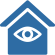 Icon eines Hauses mit einem Auge